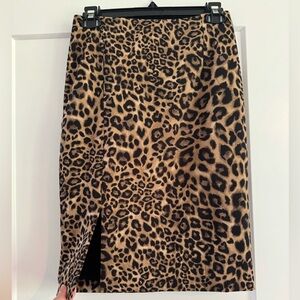 White House Black Market Leopard skirt
